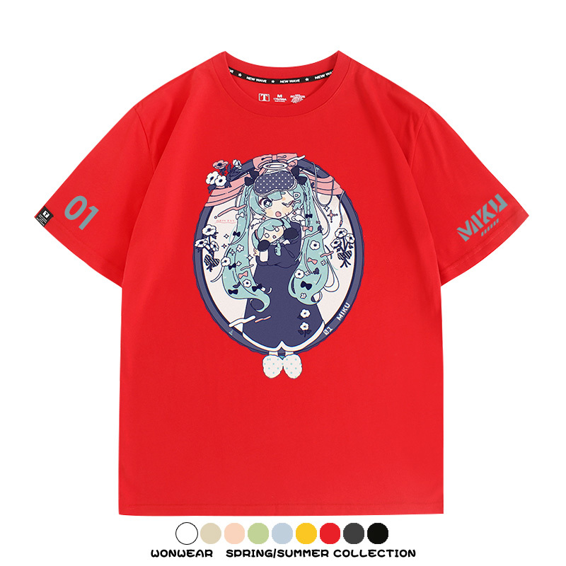 初音未來MIKU 周邊情侶百搭短袖t-shirt