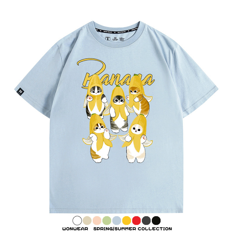香蕉貓貓banana 親子情侶寬鬆短袖T