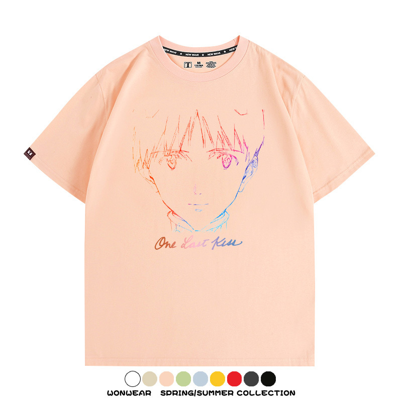 EVA新世紀福音戰士One Last Kiss專輯周邊短袖夏季純棉短袖T-shirt