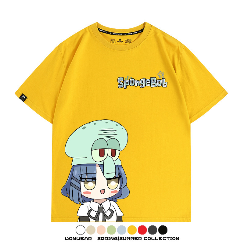 海綿寶寶x孤獨搖滾聯名 親子情侶寬鬆短袖T
