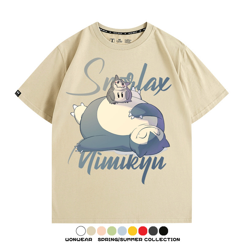 卡比獸謎擬丘寶可夢聯名 親子情侶裝寬鬆短袖T