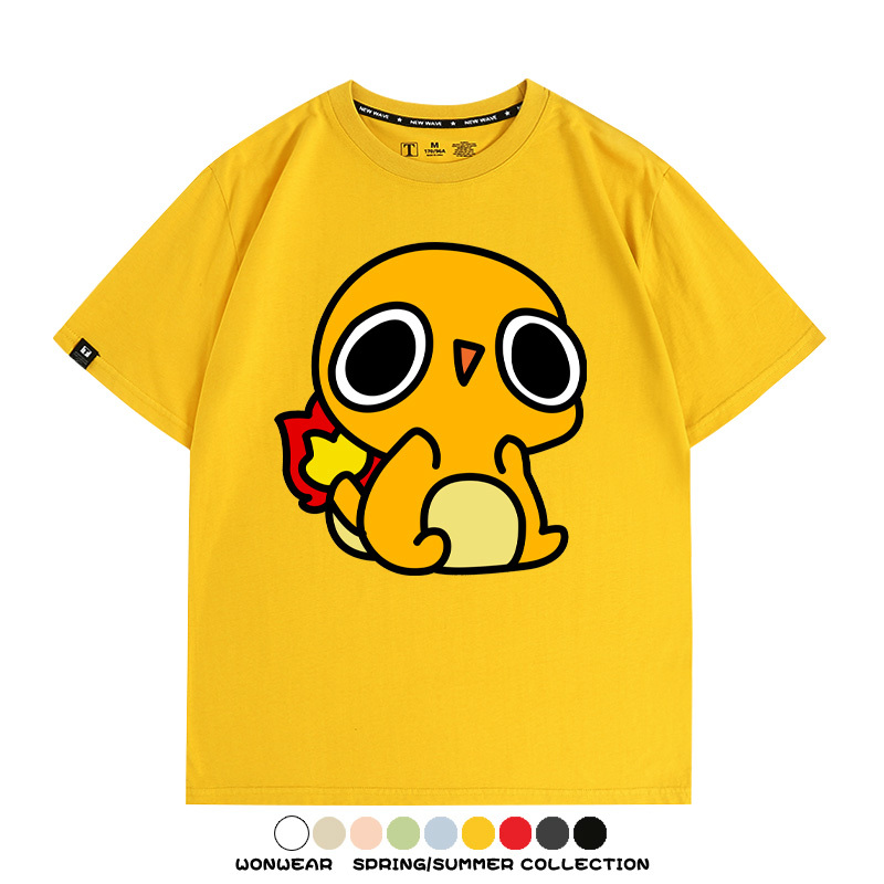 精靈寶可夢小火龍傑尼龜 親子情侶裝寬鬆短袖T