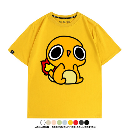 精靈寶可夢小火龍傑尼龜 親子情侶裝寬鬆短袖T