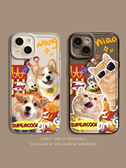 蘋果 系列貓咪柴犬 透明防摔軟殼