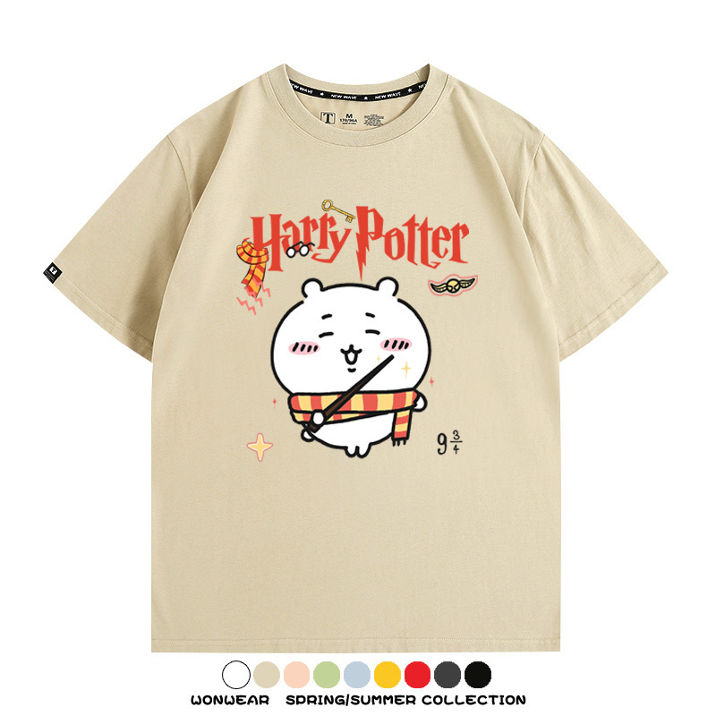Chiikawa聯動哈利波特 親子情侶裝寬鬆短袖T