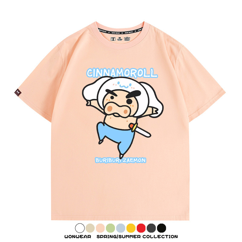 三麗鷗x蠟筆小新肥嘟嘟左衛門 親子情侶寬鬆短袖T