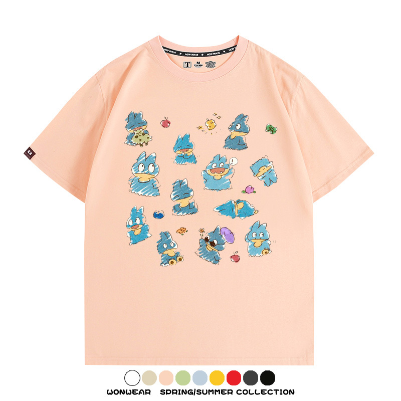 精靈寶可夢小卡比獸任天堂遊戲周邊情侶短袖T恤純棉上衣寬鬆百搭