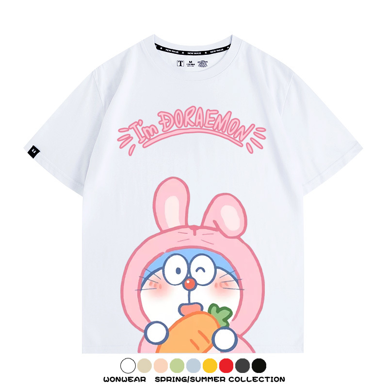 哆啦A夢小兔子聯名 親子情侶裝寬鬆短袖T