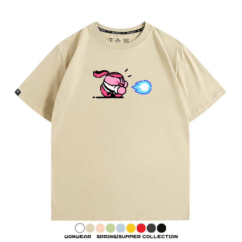 星之卡比遊戲 親子情侶裝寬鬆短袖T