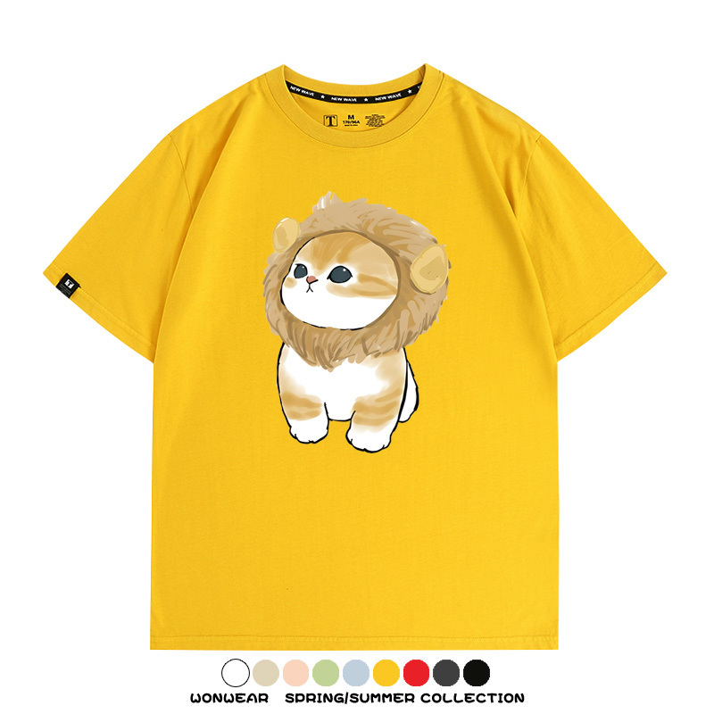 貓貓COS獅子 親子情侶裝寬鬆短袖T