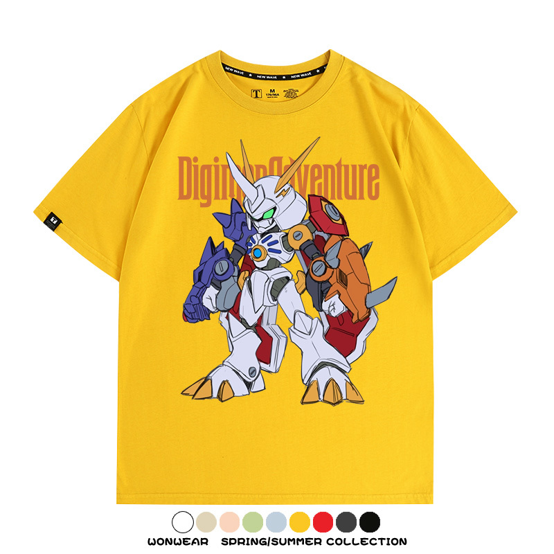 數碼寶貝聯名動漫 親子情侶裝寬鬆短袖T