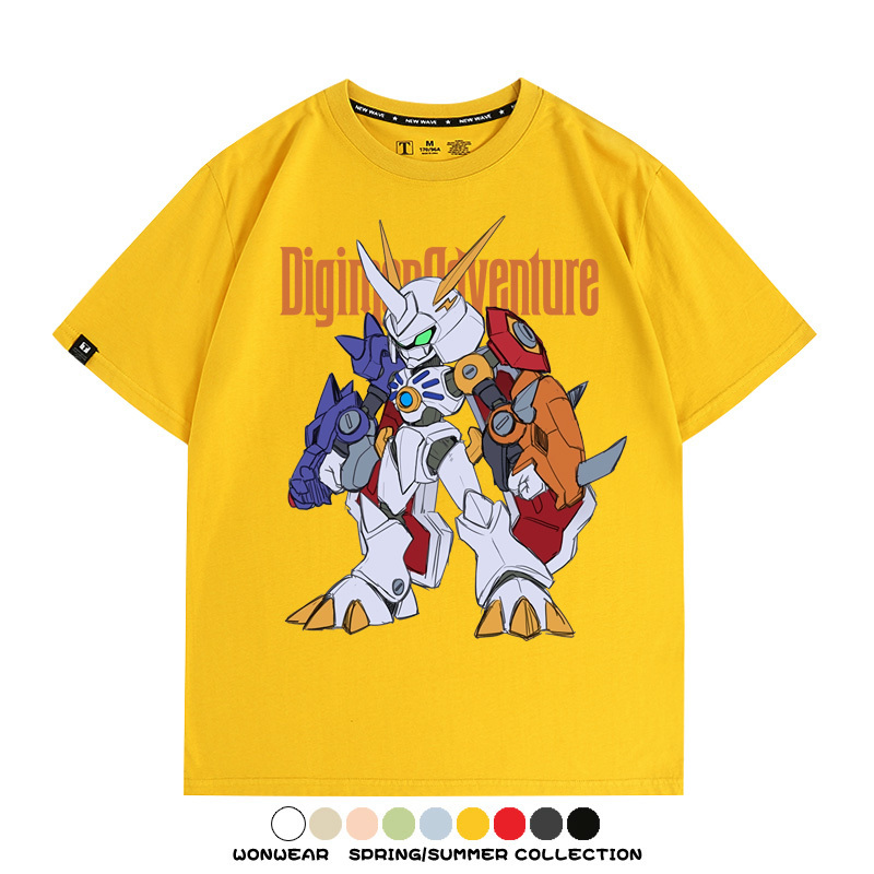 數碼寶貝聯名動漫 親子情侶裝寬鬆短袖T