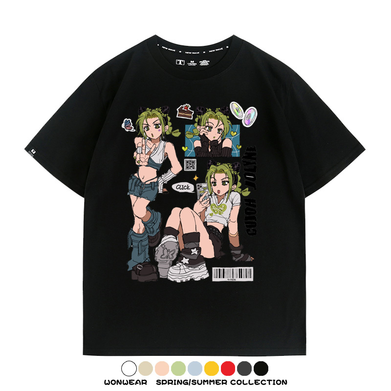 JOJO的奇妙冒險石之海動漫空條徐倫卡通周邊聯名短袖夏男純棉T恤
