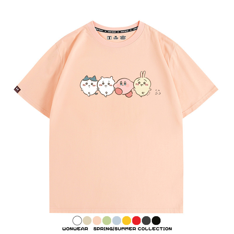 Chiikawa吉伊卡哇卡通烏薩奇COS星之卡比聯動短袖純棉T恤夏季寬鬆