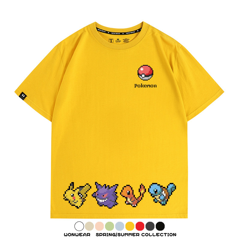 精靈寶可夢像素可愛 親子情侶裝寬鬆短袖T