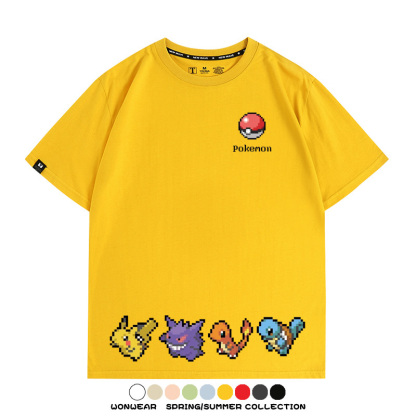 精靈寶可夢像素可愛 親子情侶裝寬鬆短袖T