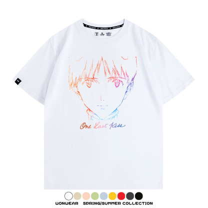EVA新世紀福音戰士One Last Kiss專輯周邊短袖夏季純棉短袖T-shirt