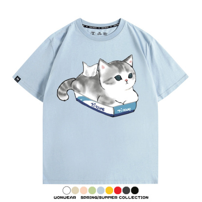 貓貓卡通Q版 親子情侶裝寬鬆短袖T