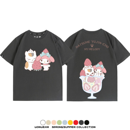 夏目友人帳聯名三麗鷗 親子情侶寬鬆短袖T