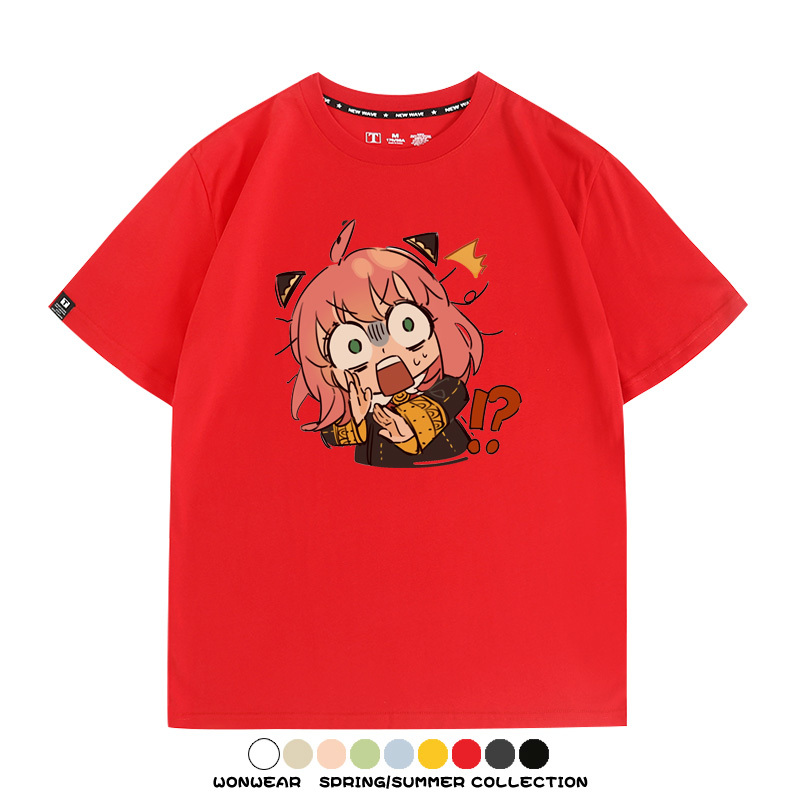間諜家家酒動漫阿尼亞卡通可愛周邊情侶T恤衫夏季純棉短袖上衣潮
