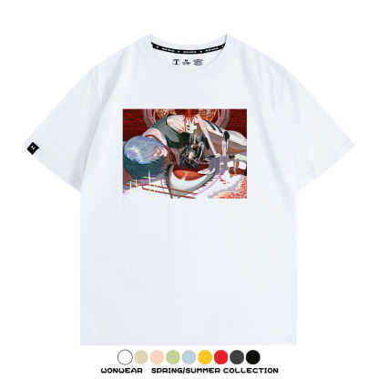 新世紀福音戰士EVA藝術插畫潮牌印花T恤夏季男潮純棉短袖寬鬆上衣