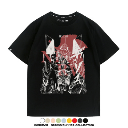 新世紀福音戰士EVA動漫周邊短袖T恤衫夏季男士純棉潮流二次元寬鬆
