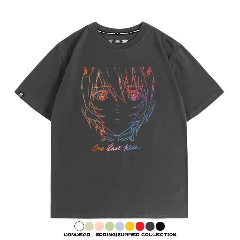 EVA新世紀福音戰士One Last Kiss專輯周邊短袖夏季純棉短袖T-shirt