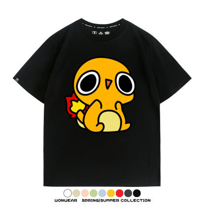 精靈寶可夢小火龍傑尼龜 親子情侶裝寬鬆短袖T