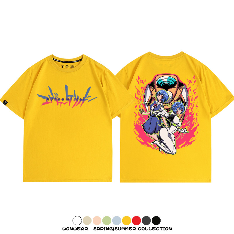 潮牌綾波麗EVA聯名 親子情侶裝寬鬆短袖T