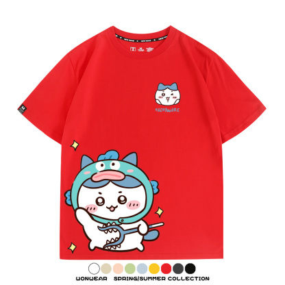 吉伊卡哇chiikawa小可愛吉伊烏薩奇小八聯動情侶短袖純棉T恤上衣