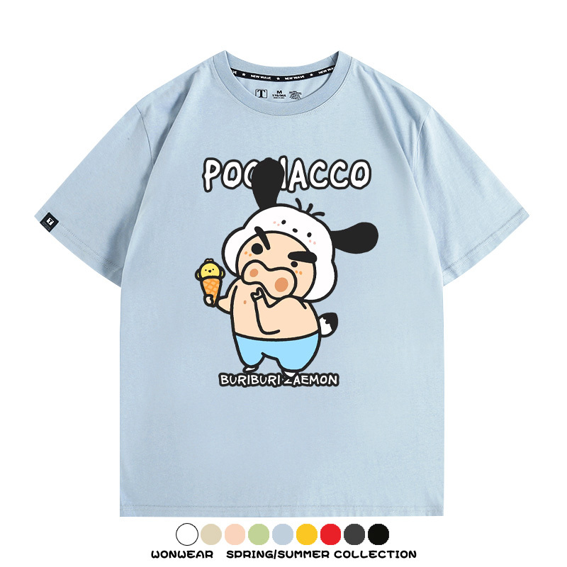 三麗鷗x蠟筆小新肥嘟嘟左衛門 親子情侶寬鬆短袖T