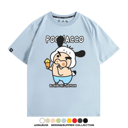 三麗鷗x蠟筆小新肥嘟嘟左衛門 親子情侶寬鬆短袖T