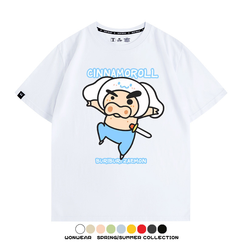 三麗鷗x蠟筆小新肥嘟嘟左衛門 親子情侶寬鬆短袖T