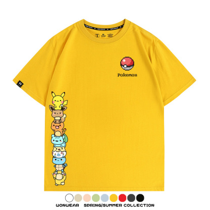 精靈寶可夢像素可愛 親子情侶裝寬鬆短袖T