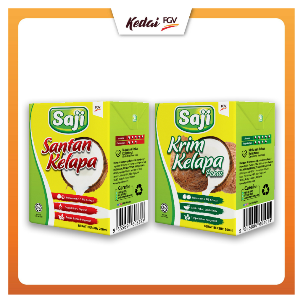 SAJI Santan Kelapa / Krim Kelapa (200ml & 1L)