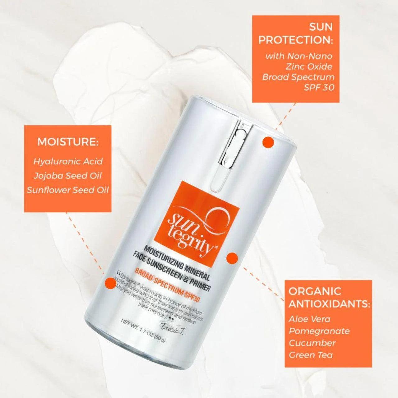 Suntegrity Moisturizing Mineral Face Sunscreen & Primer, Broad Spectrum SPF 30 50ml by Love Nature