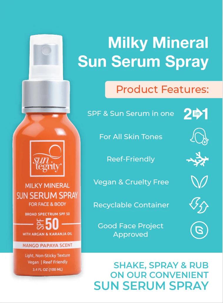 Suntegrity Milky Mineral Sun Serum Spray, Broad Spectrum SPF 50 100ml by Love Nature