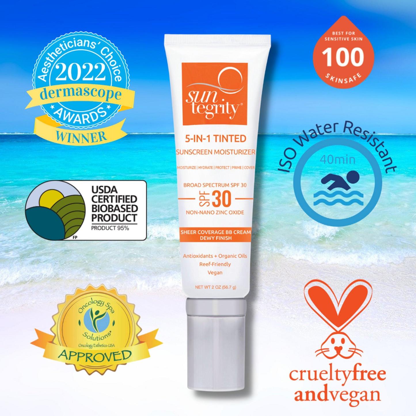 Suntegrity 5-IN-1 Tinted Sunscreen Moisturizer - Broad Spectrum SPF 30 (Golden Light) 57g by Love Nature