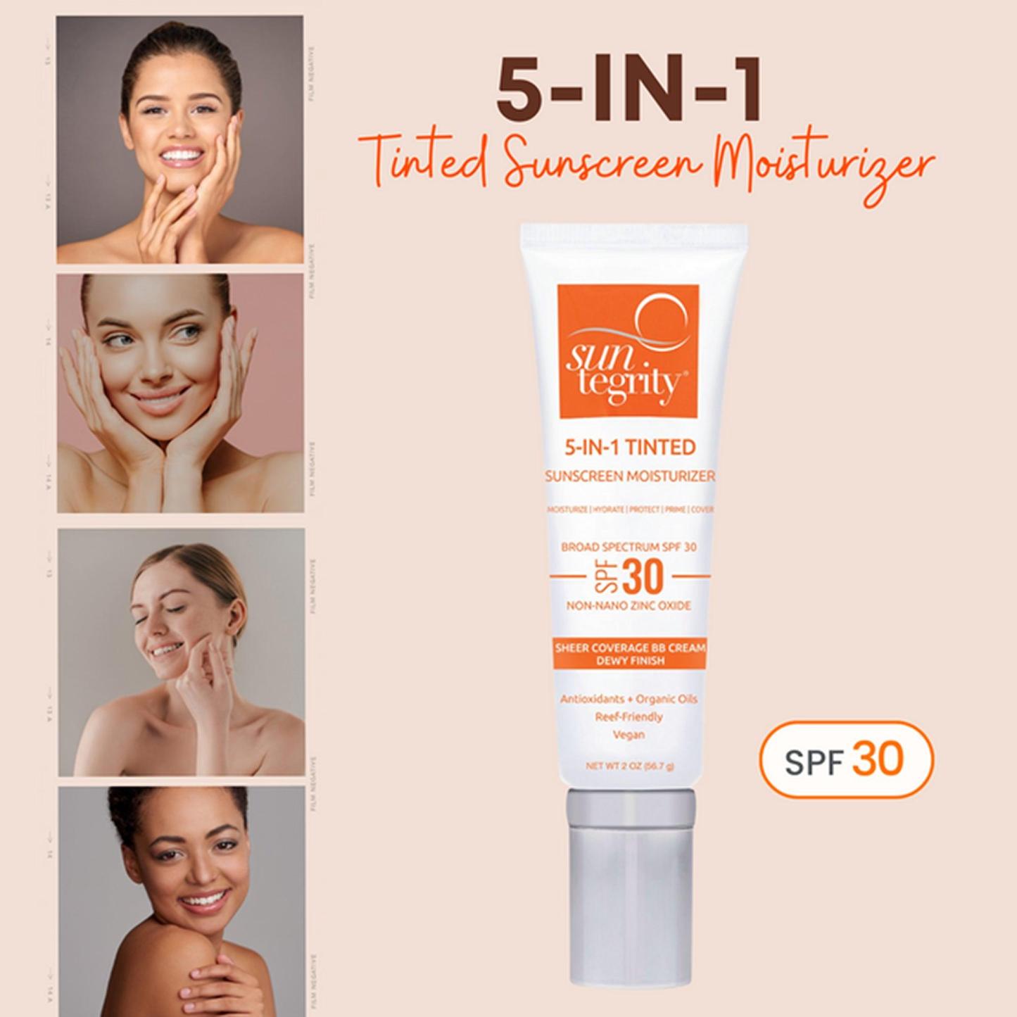 Suntegrity 5-IN-1 Tinted Sunscreen Moisturizer - Broad Spectrum SPF 30 (Golden Light) 57g by Love Nature