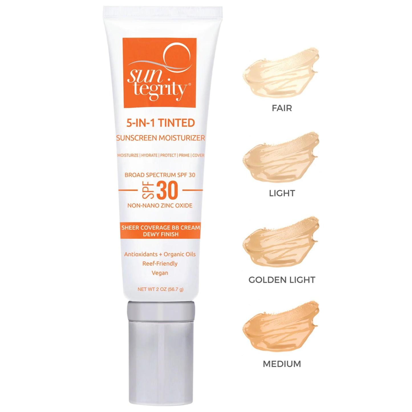 Suntegrity 5-IN-1 Tinted Sunscreen Moisturizer - Broad Spectrum SPF 30 (Golden Light) 57g by Love Nature