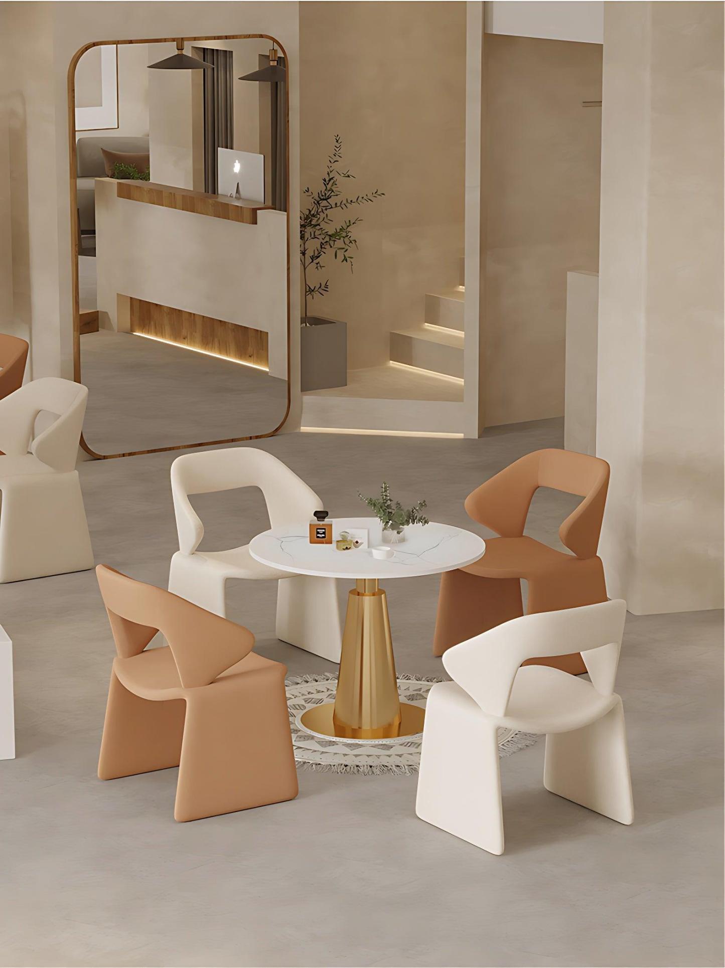Vivienne Arm Dining Chair White Orange