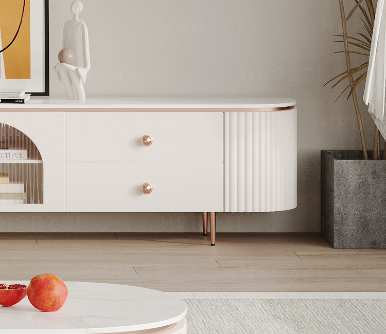 Annabel TV Console - White-Son & Bear