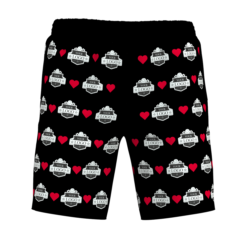 Men's Custom Heart Logo Elastic Beach Short Pants