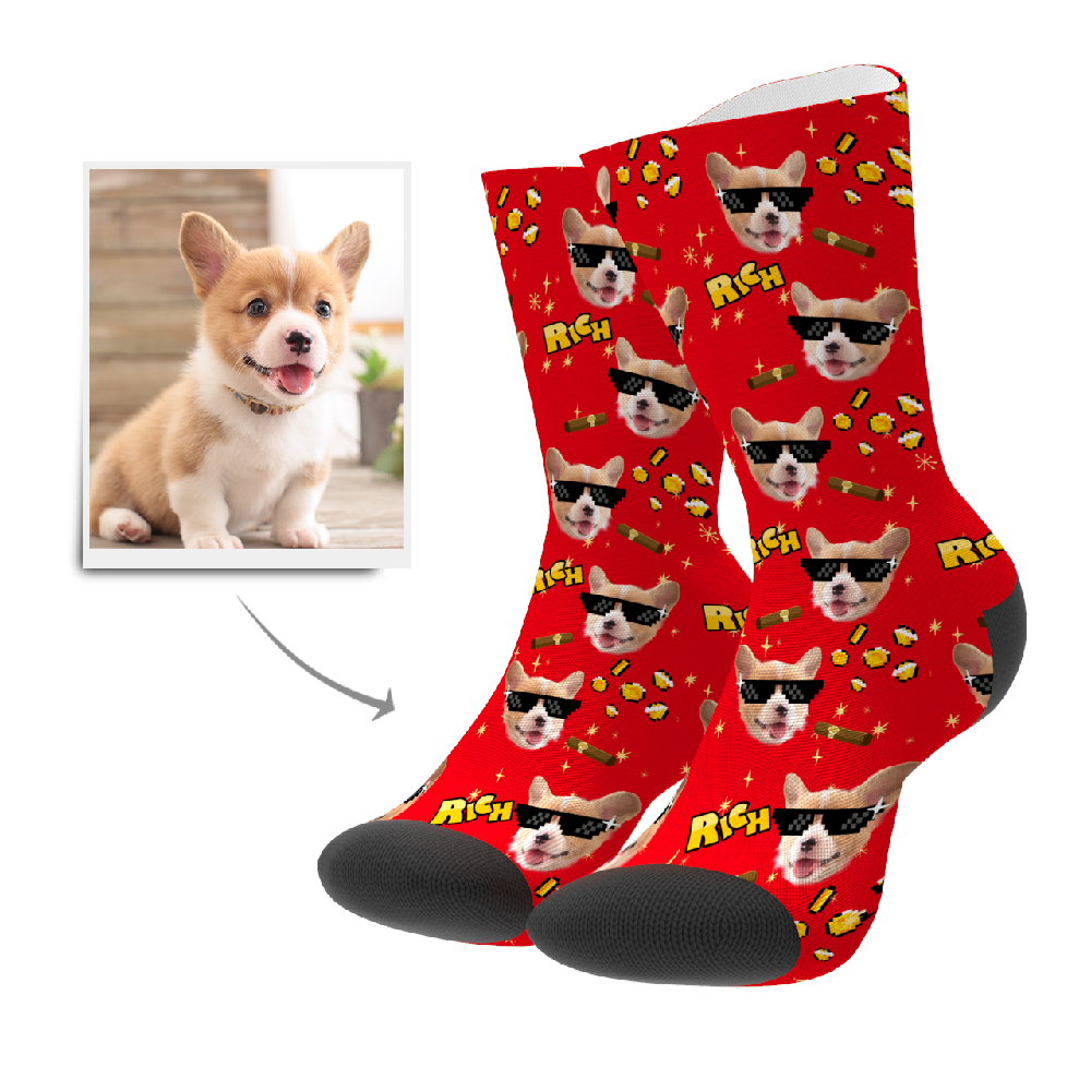 Custom Rich Dog Socks - MyPhotoSocks