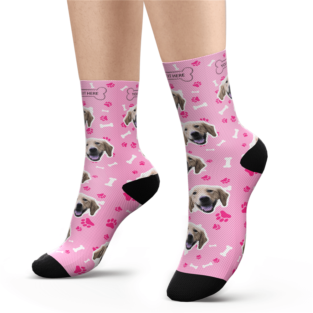 Custom Dog Socks With Your Text - MyPhotoSocks