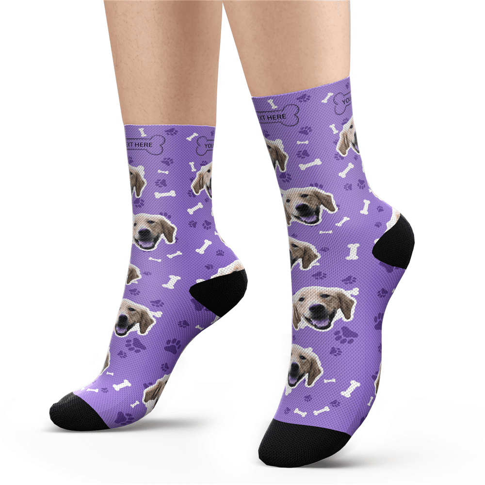 Custom Dog Socks With Your Text - MyPhotoSocks