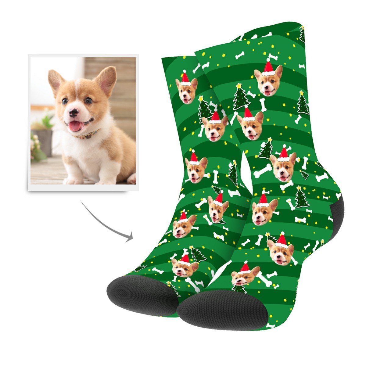 Christmas Custom Dog Socks - MyPhotoSocks