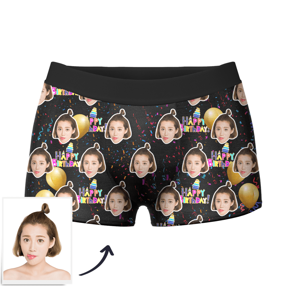 カスタムフォトボクサーパンツ-写真入り可能なオリジナル下着ハッピ誕生日ギフト