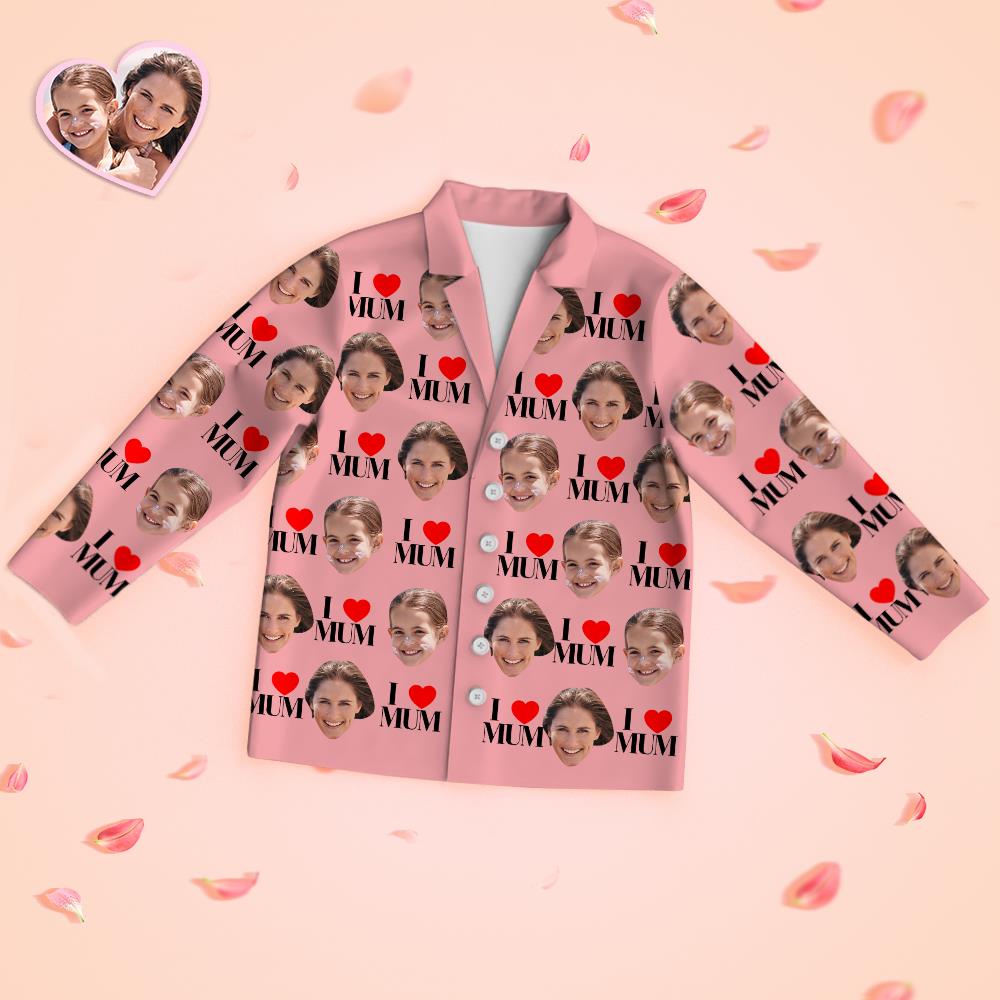 カスタムフェイス長袖パジャマパジャマセット-ママへのパジャマギフト