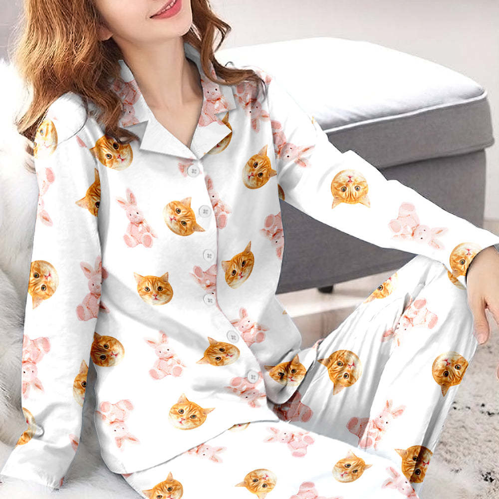 カスタムフォトパジャマ－写真入れ可能なオリジナルかわいい兎柄のパジャマプレゼント